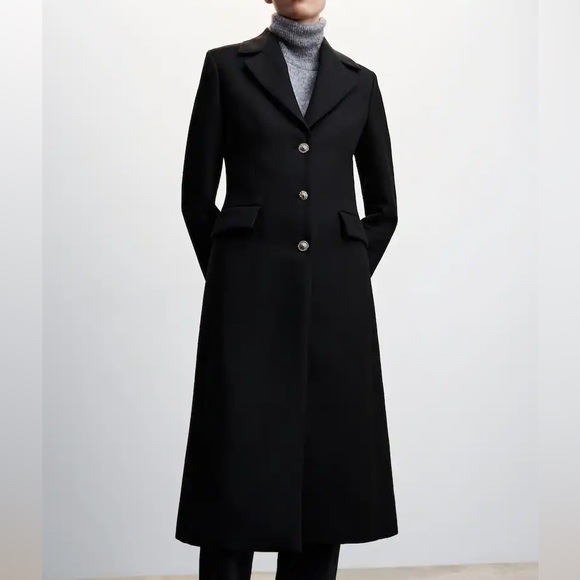 Mango Metallic buttoned coat - Picture 1 of 3